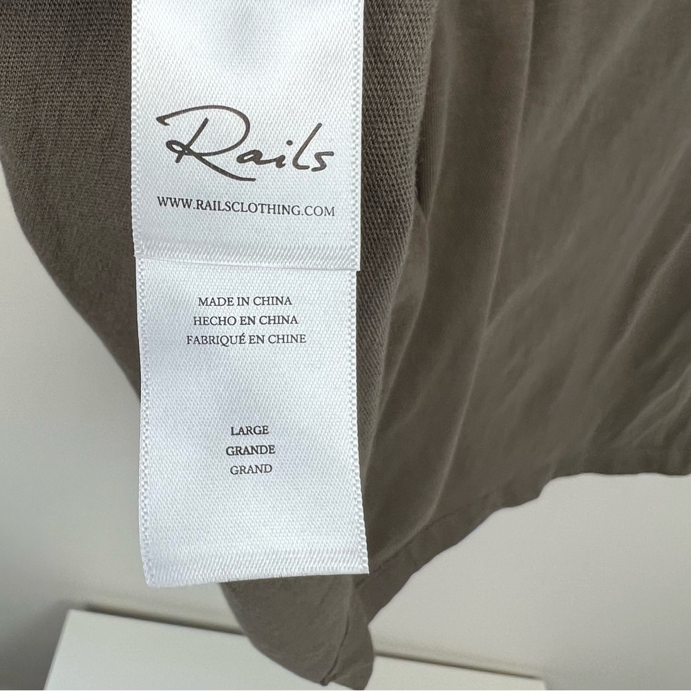 Rails Edie Dress in Canteen Olive Green Women’s Large Faux Wrap T-Shirt Casual - Picture 8 of 10
